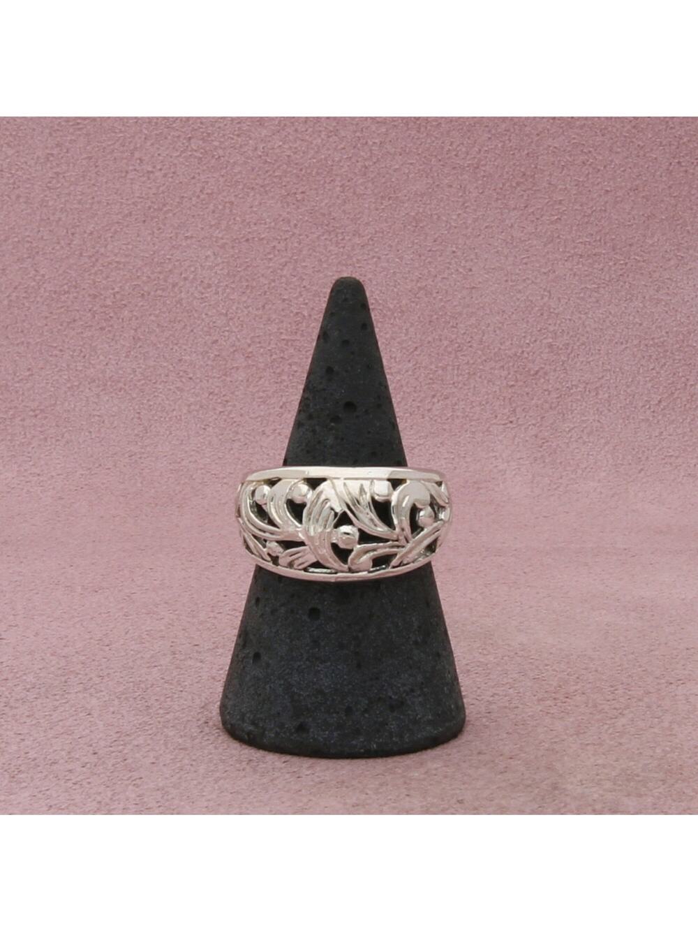 sterling silver scroll band ring size 8